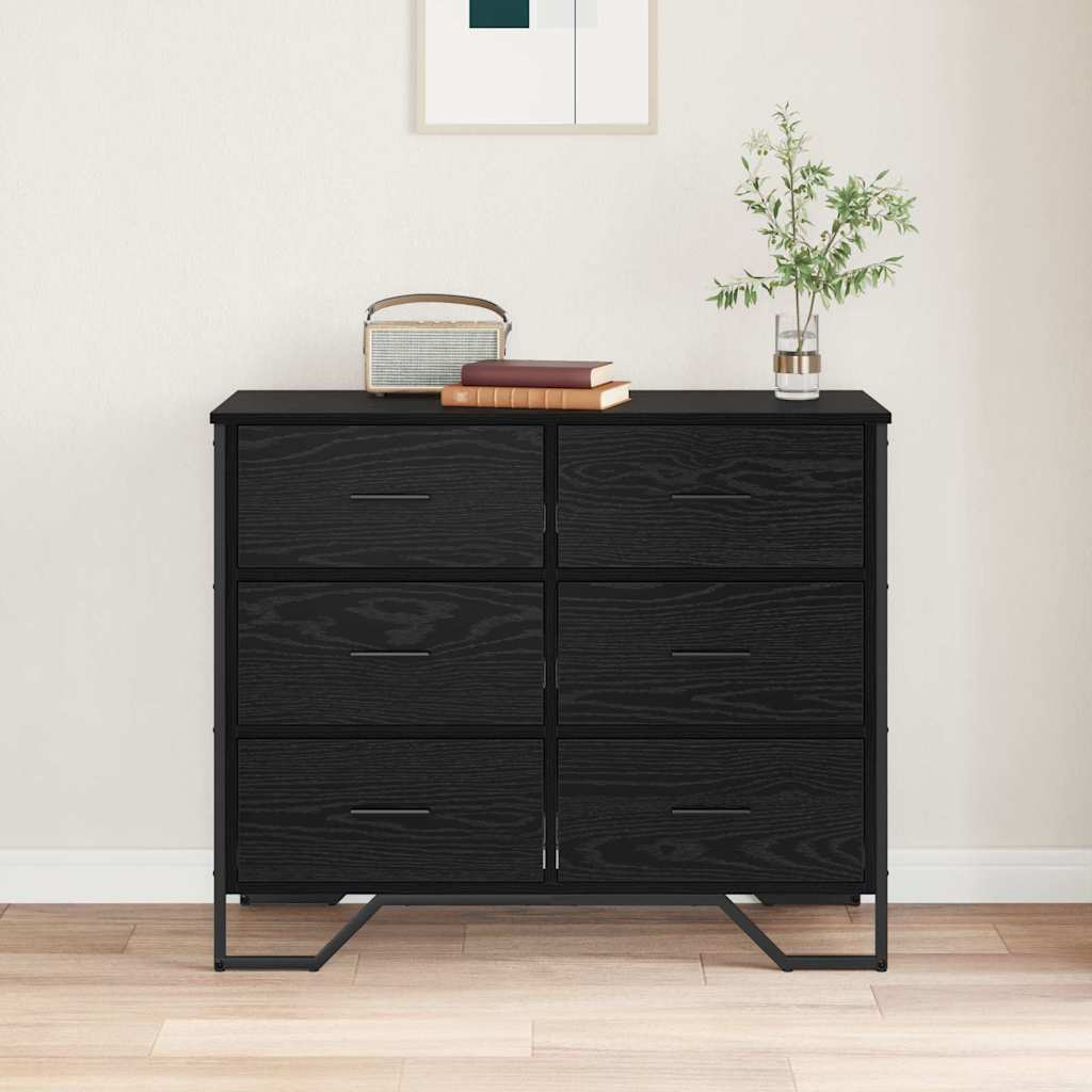 Baú de Gavetas com gaveta Carvalho preto 91 x 35.5 x 74.5 cm