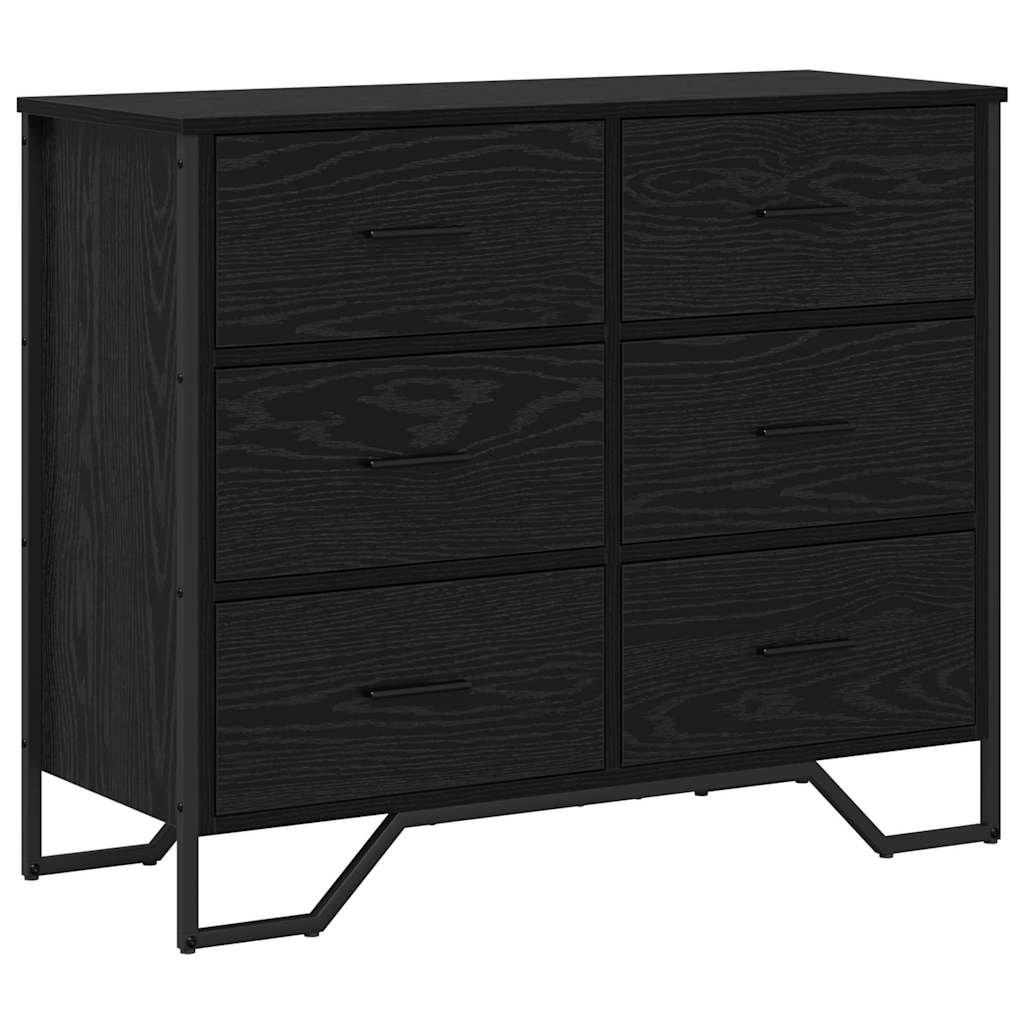 Baú de Gavetas com gaveta Carvalho preto 91 x 35.5 x 74.5 cm