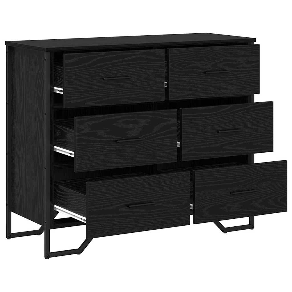 Baú de Gavetas com gaveta Carvalho preto 91 x 35.5 x 74.5 cm