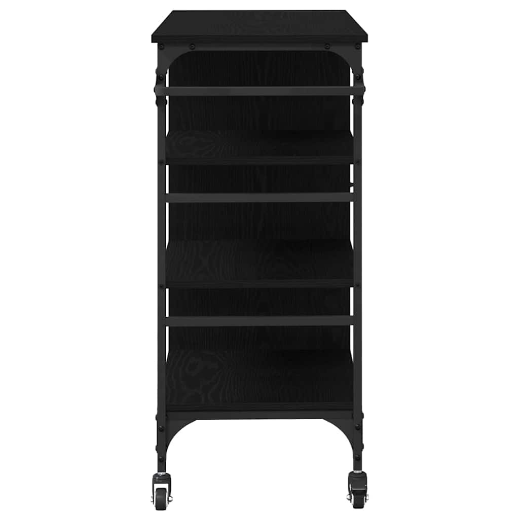 Carrinho de Cozinha Carvalho preto 87,5 x 38,5 x 84,5 cm