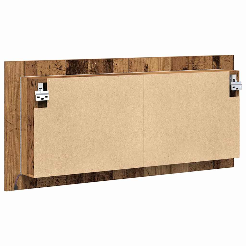 Espelho de LED com prateleira Madeira antiga 100 x 12 x 45 cm