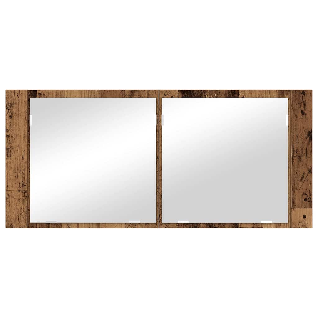 Espelho de LED com prateleira Madeira antiga 100 x 12 x 45 cm