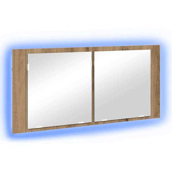 Espelho de LED com porta carvalho artisiano 100 x 12 x 45 cm