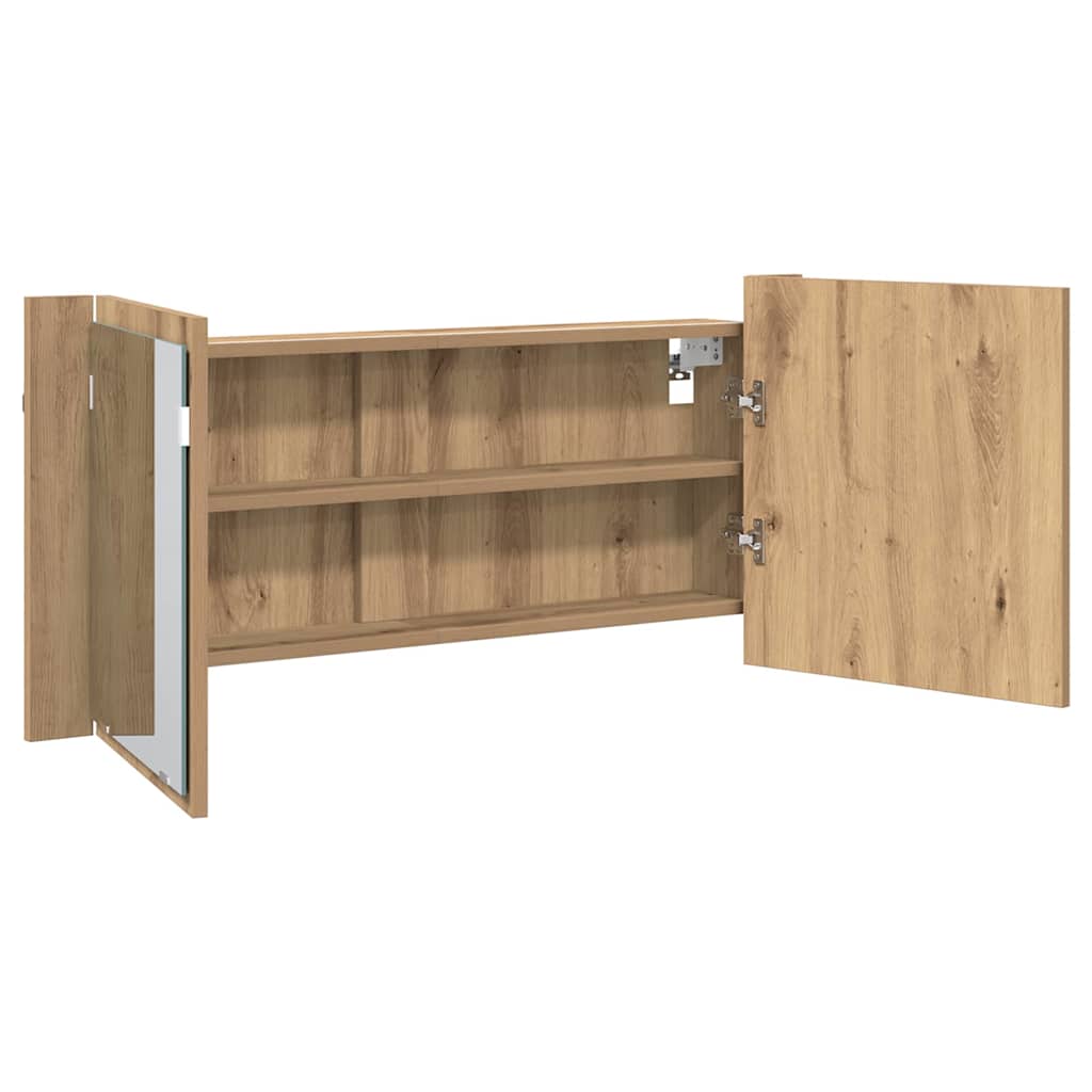 Espelho de LED com porta carvalho artisiano 100 x 12 x 45 cm