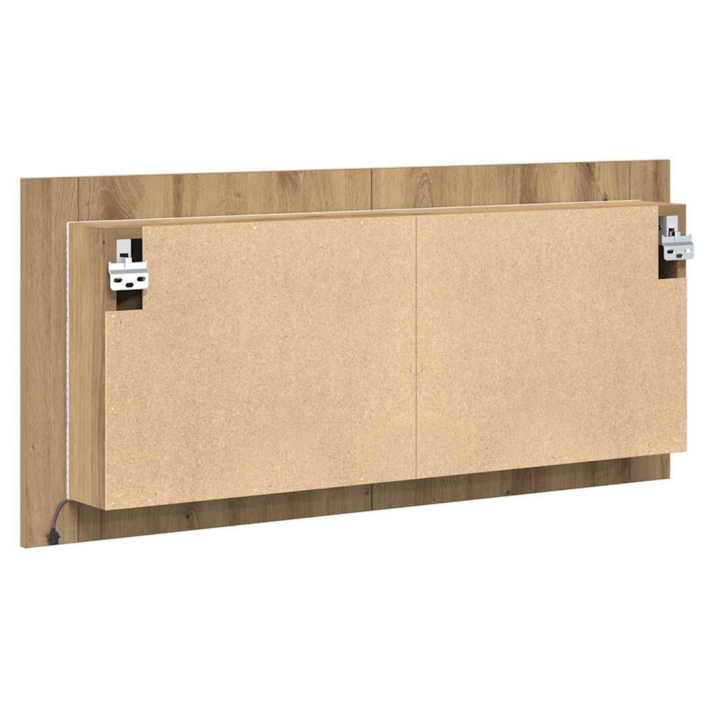Espelho de LED com porta carvalho artisiano 100 x 12 x 45 cm