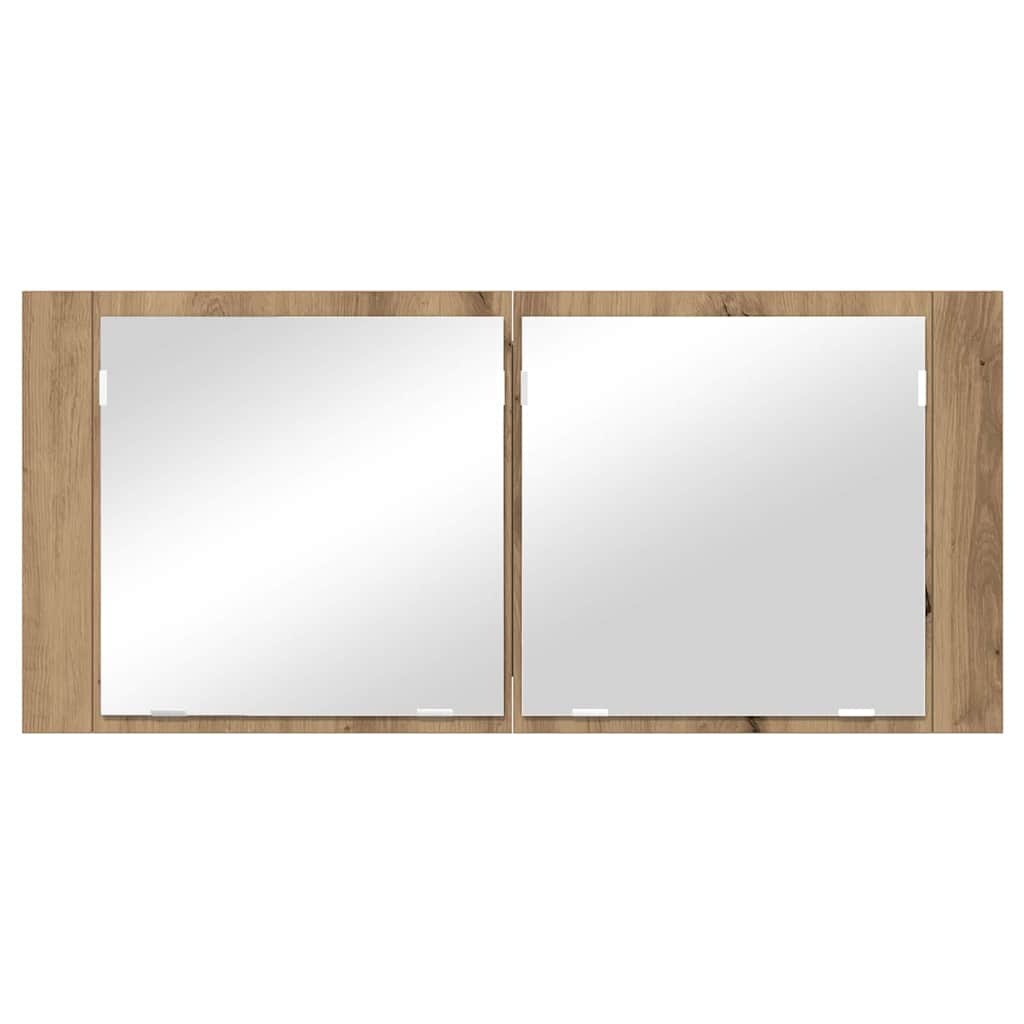 Espelho de LED com porta carvalho artisiano 100 x 12 x 45 cm