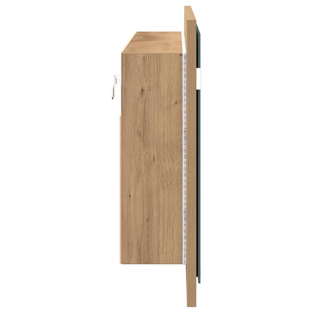 Espelho de LED com porta carvalho artisiano 100 x 12 x 45 cm