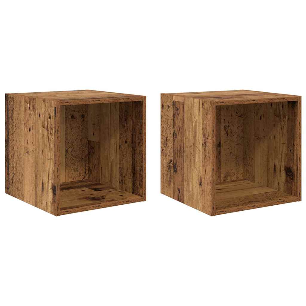 Armário de Parede 2 pcs Madeira antiga 37 x 37 x 37 cm