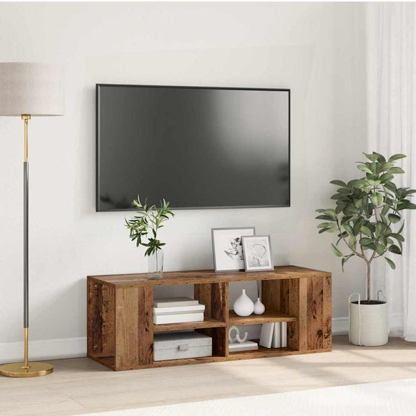 Armário de TV Montado na Parede Madeira antiga 102 x 35 x 35 cm