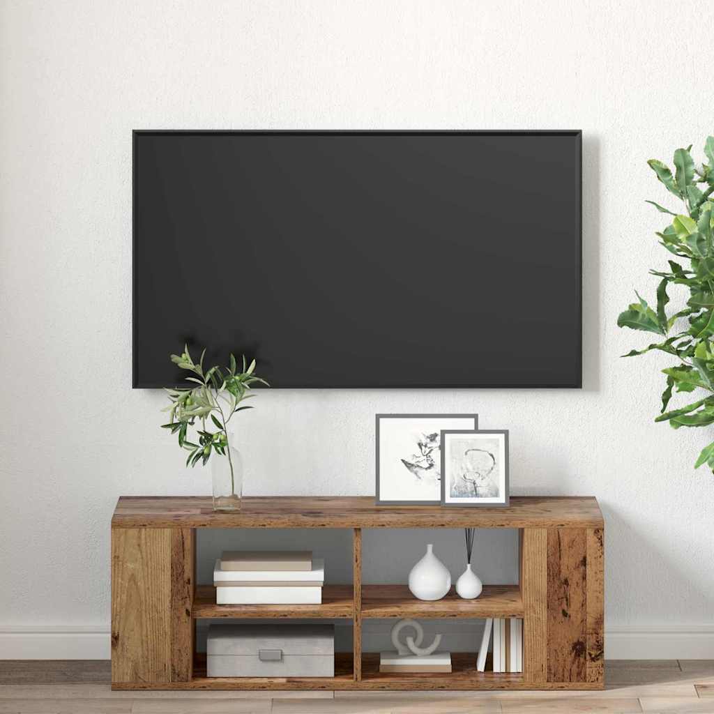 Armário de TV Montado na Parede Madeira antiga 102 x 35 x 35 cm