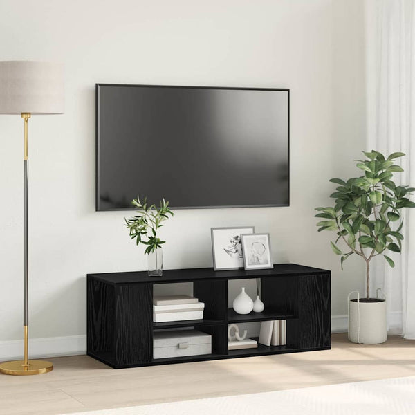 Armário de TV Montado na Parede Carvalho preto 102 x 35 x 35 cm