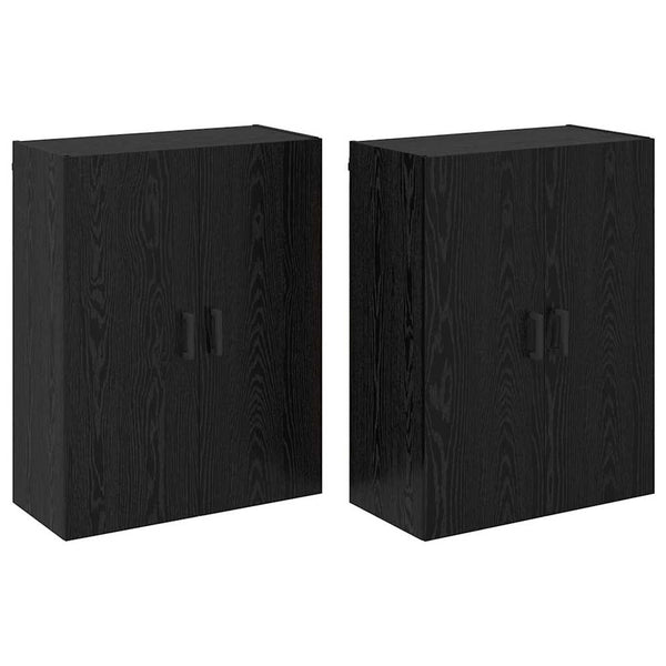 Armários Montados na Parede 2 pcs Carvalho preto