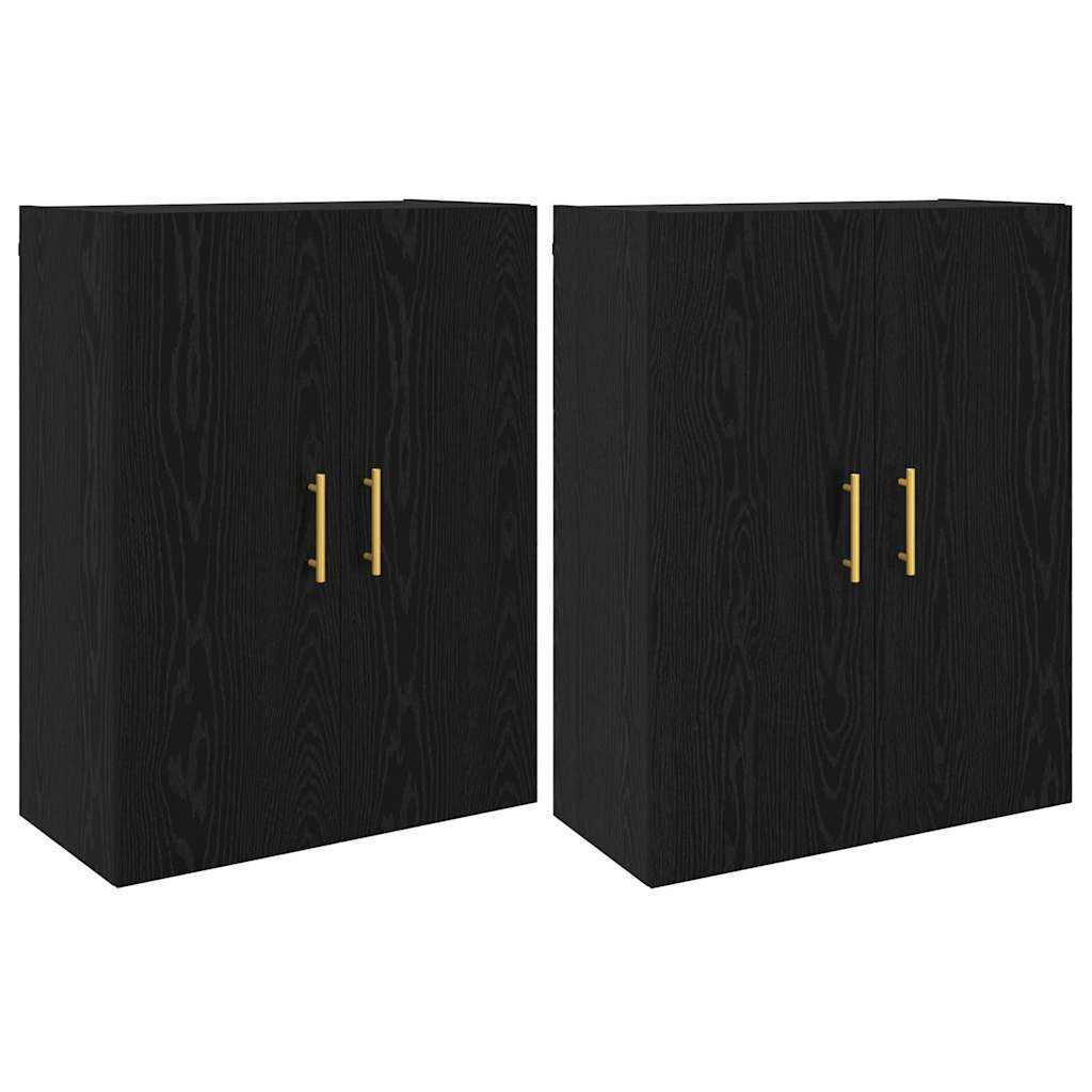 Armários Montados na Parede 2 pcs Carvalho preto