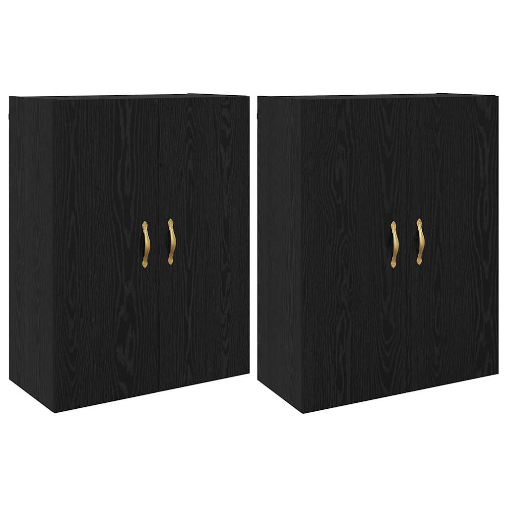 Armários Montados na Parede 2 pcs Carvalho preto