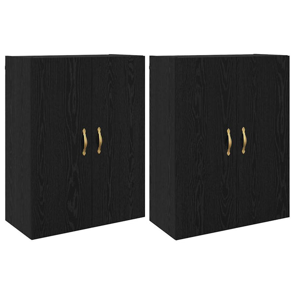 Armários Montados na Parede 2 pcs Carvalho preto