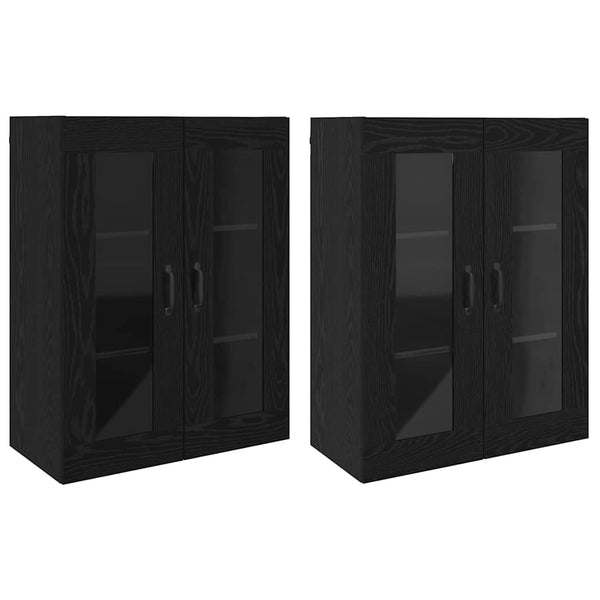 Armários Montados na Parede 2 pcs Carvalho preto