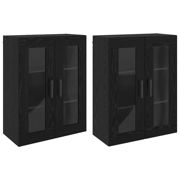 Armários Montados na Parede 2 pcs Carvalho preto