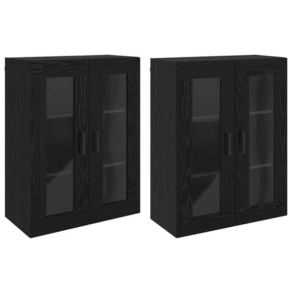Armários Montados na Parede 2 pcs Carvalho preto