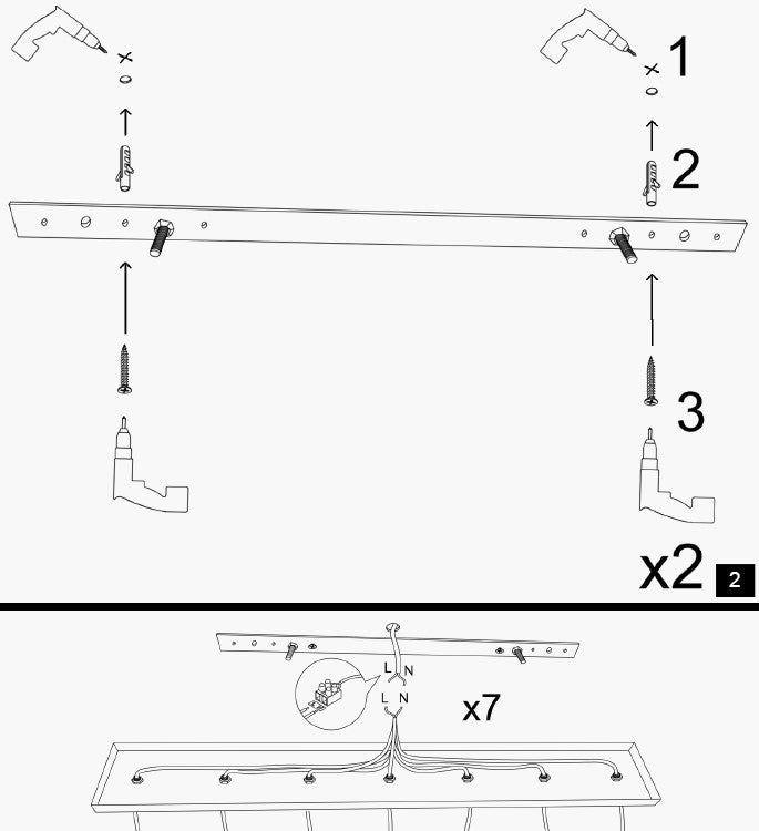 Candeeiro de Teto Kirpi 3088 — 104x30x130 cm — Design Moderno Industrial em Preto com Altura Ajustável e 3 Lâmpadas E27
