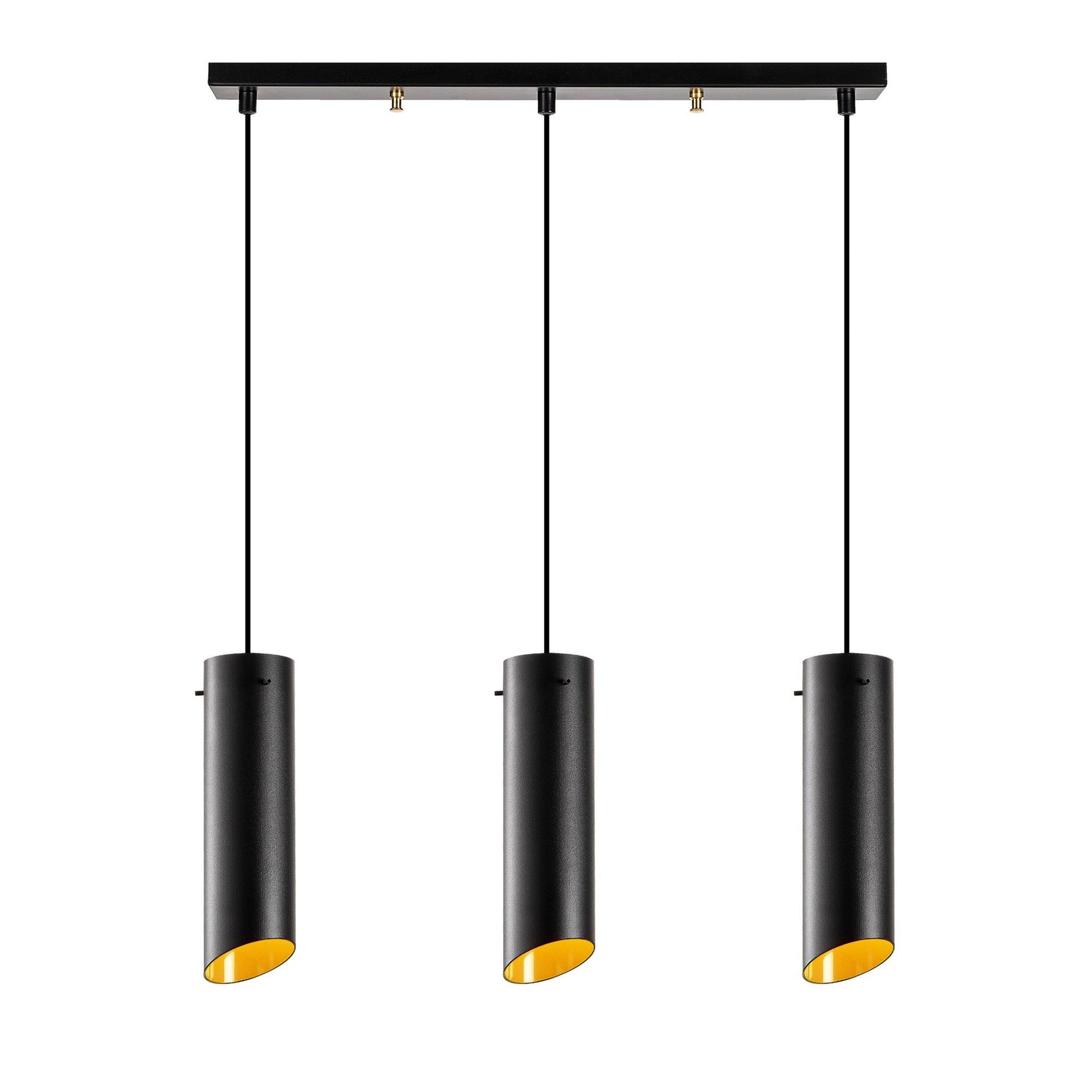 Candeeiro de Teto Sivani MR-977 — 60x8x114 cm — Design Moderno Preto e Amarelo com Altura Ajustável e Estilo Industrial Escandinavo