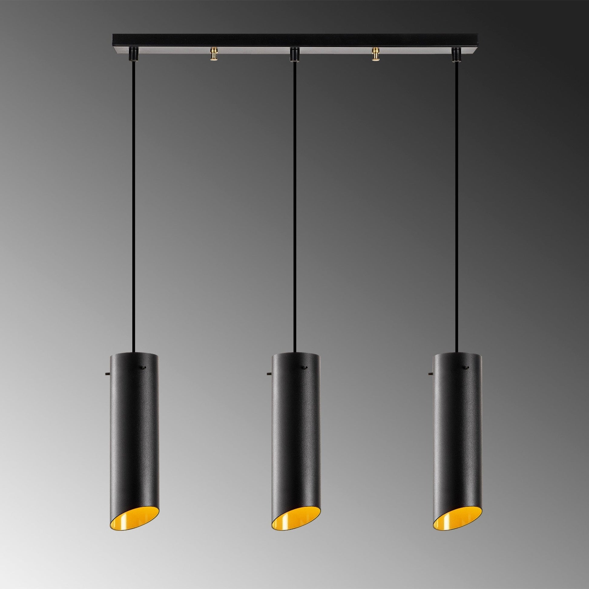 Candeeiro de Teto Sivani MR-977 — 60x8x114 cm — Design Moderno Preto e Amarelo com Altura Ajustável e Estilo Industrial Escandinavo