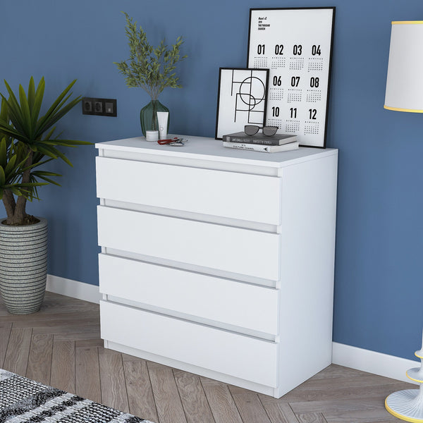 Cómoda "Njord" - Branco - 80x97.8x47cm - Design Moderno