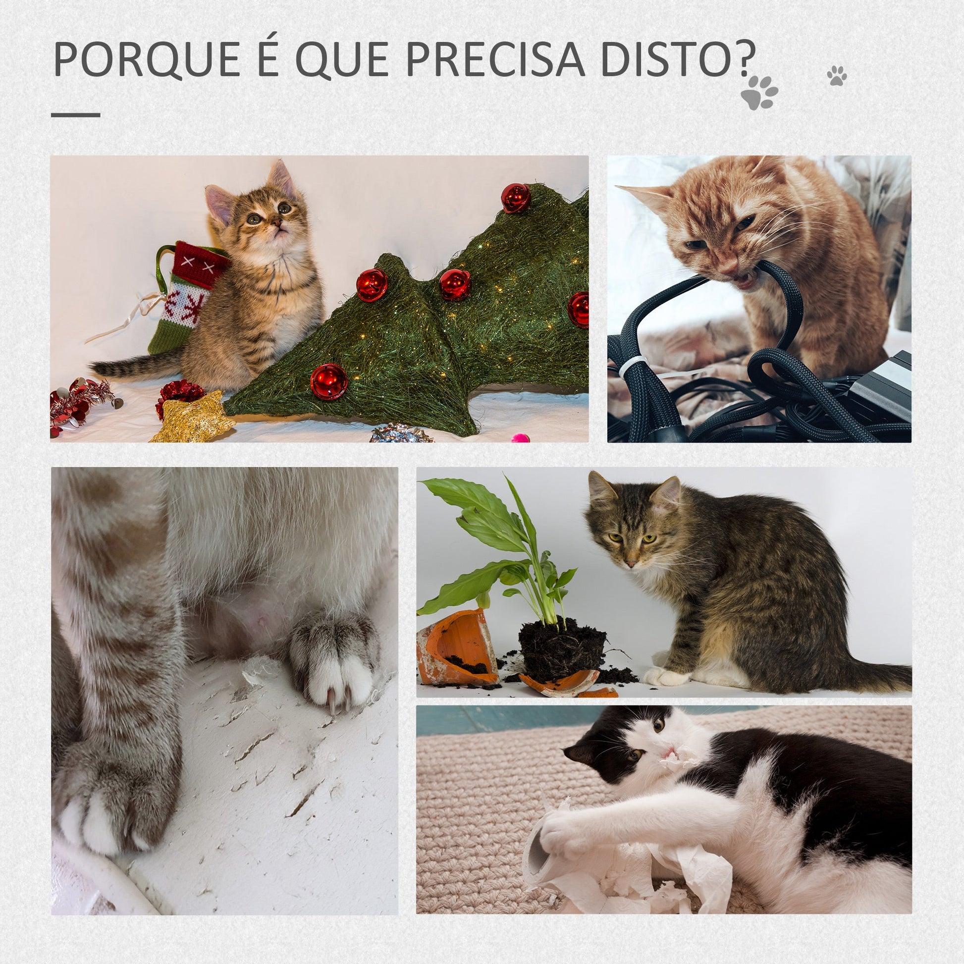 PawHut Árvore Arranhador para Gatos Arranhador de Gatos com Caverna Múltiplas Plataformas e Postes de Arranhar de Juta Brincadeira e Descanso 67x38,5x114cm Cinza