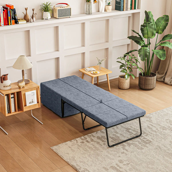 Cama Dobrável 68x180 cm com Colchão de Espuma Cama Dobrável para Convidados com Capa de Proteção Cama de Convidados Carga 120 kg Cinza