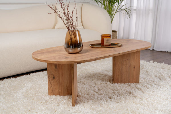 Mesa de Centro "Sable" – Pinho Atlântico, 105x65x40 cm, Design Acolhedor