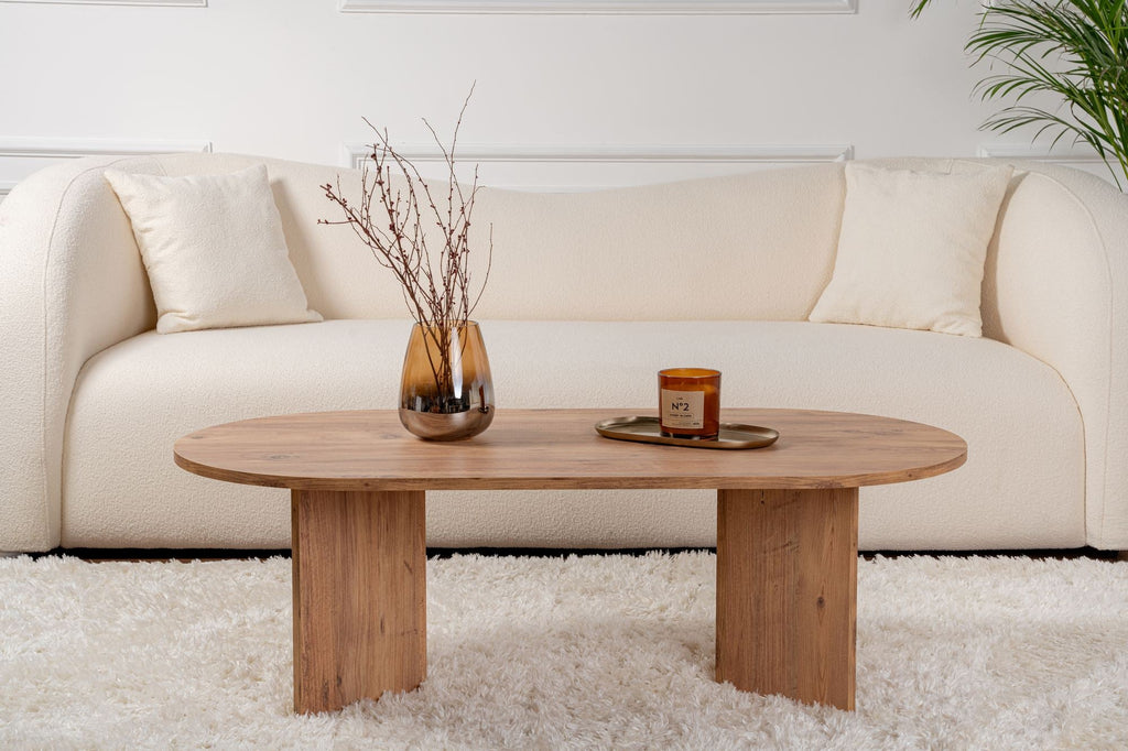 Mesa de Centro "Sable" – Pinho Atlântico, 105x65x40 cm, Design Acolhedor