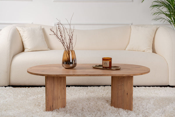 Mesa de Centro "Sable" – Pinho Atlântico, 105x65x40 cm, Design Acolhedor