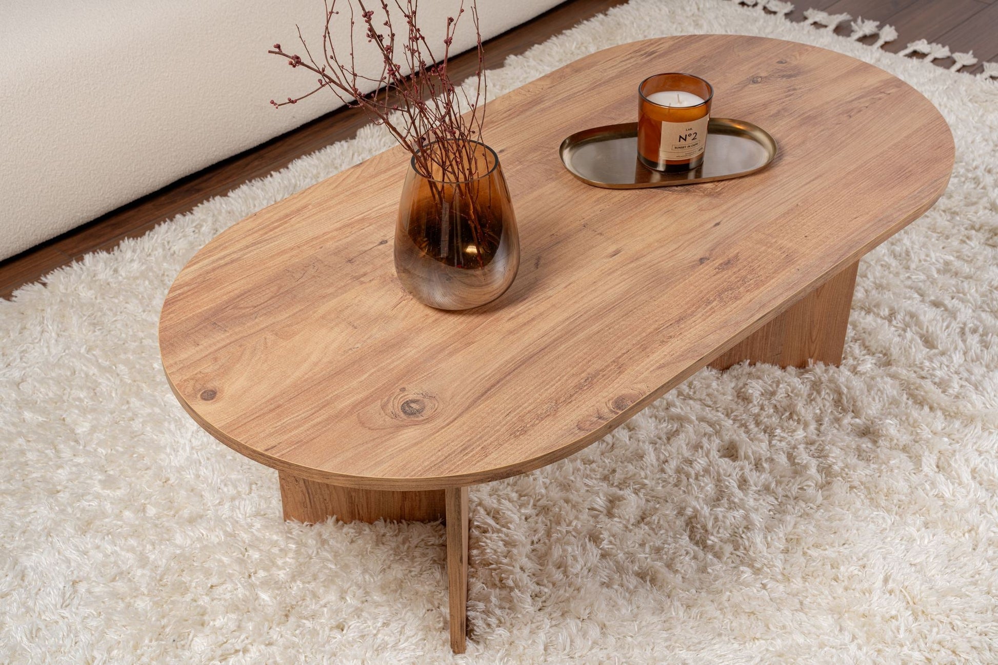 Mesa de Centro "Sable" – Pinho Atlântico, 105x65x40 cm, Design Acolhedor