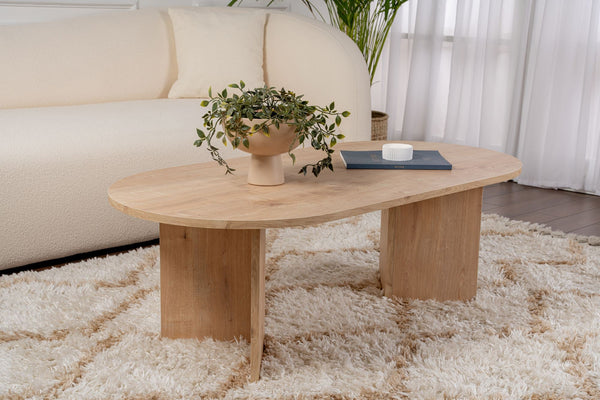 Mesa de Centro "Sable" – Carvalho Saphire , 105x65x40 cm, Design Acolhedor