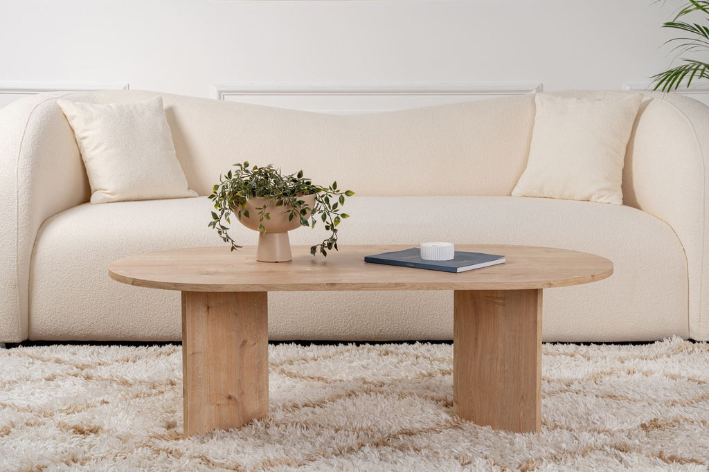 Mesa de Centro "Sable" – Carvalho Saphire , 105x65x40 cm, Design Acolhedor