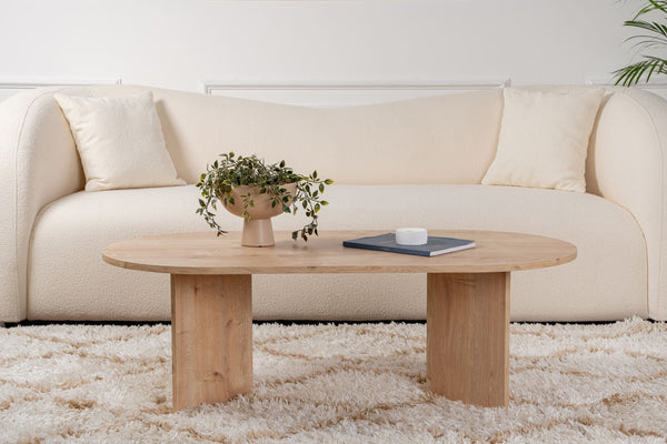 Mesa de Centro "Sable" – Carvalho Saphire , 105x65x40 cm, Design Acolhedor