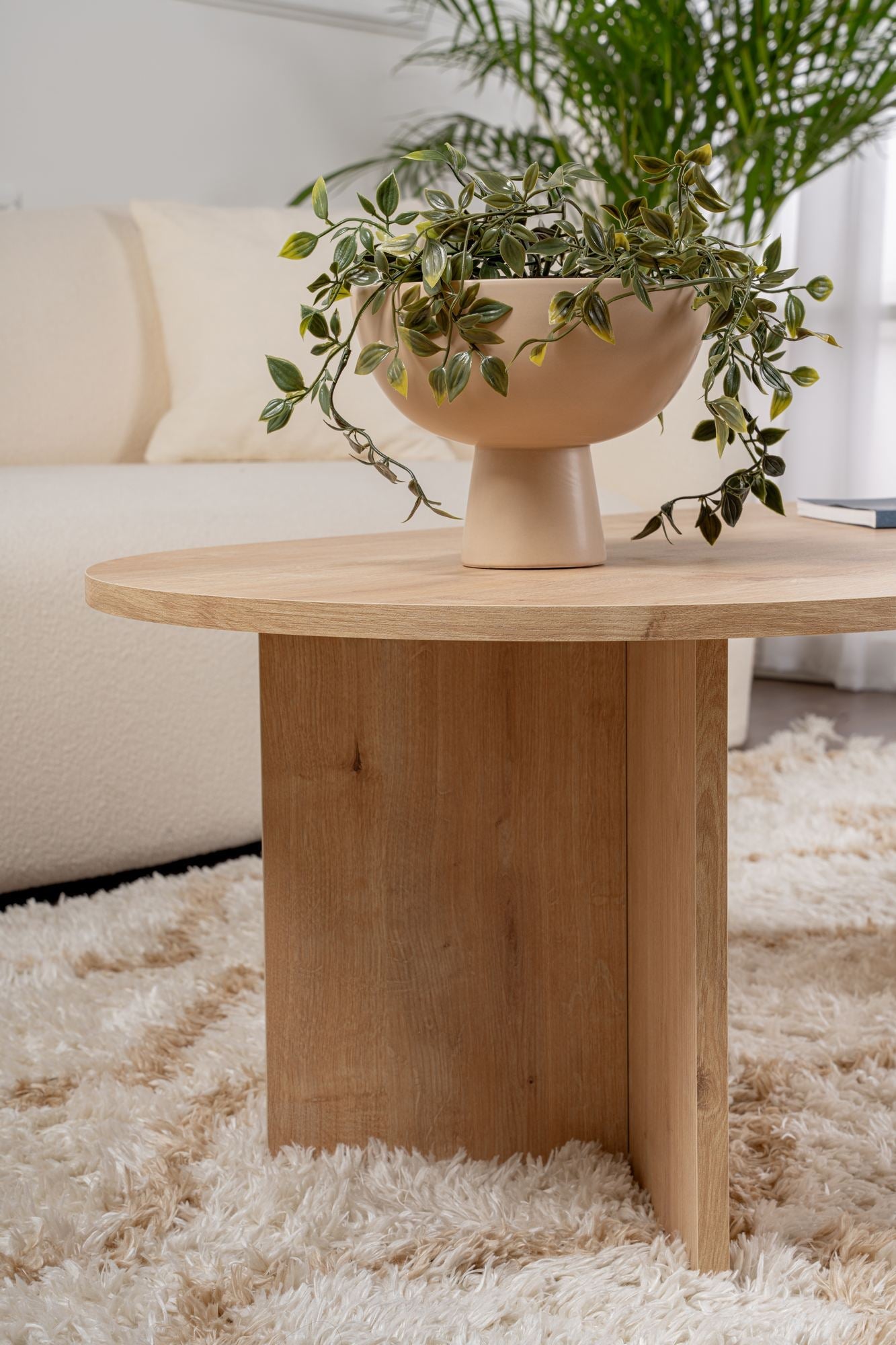 Mesa de Centro "Sable" – Carvalho Saphire , 105x65x40 cm, Design Acolhedor