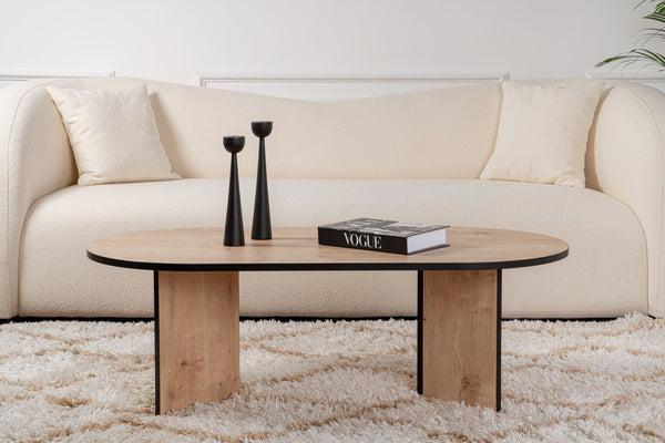 Mesa de Centro "Sable" – Carvalho Saphire e Preto, 105x65x40 cm, Design Acolhedor