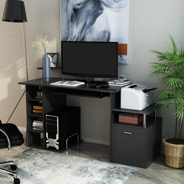 Secretária para Computador Secretária para Escritório – Cor: Preto - Madeira MDF - 152 x 60 x 88 cm