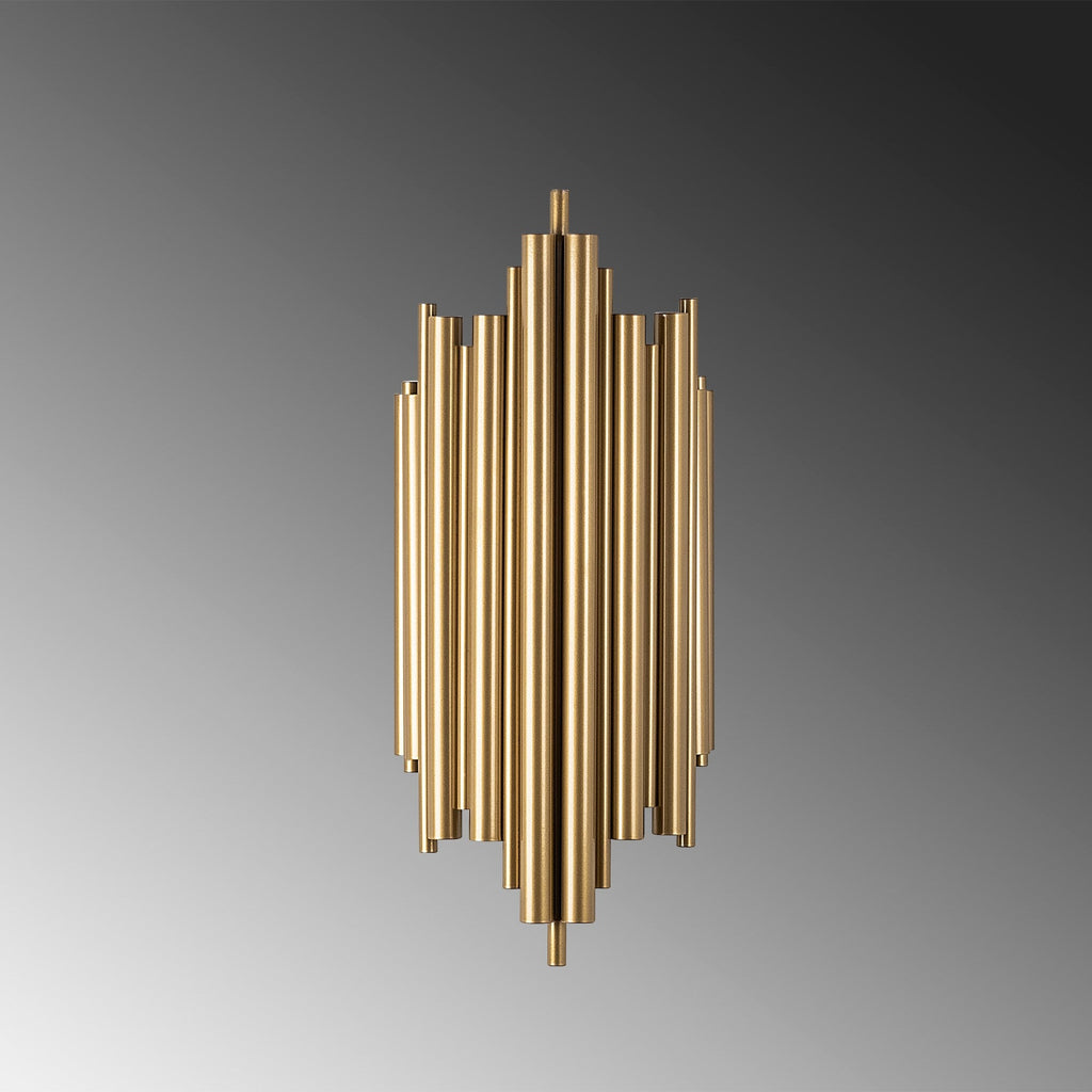 Candeeiro de Parede "Reis" – Dourado – 22x11x50 cm – Design Moderno