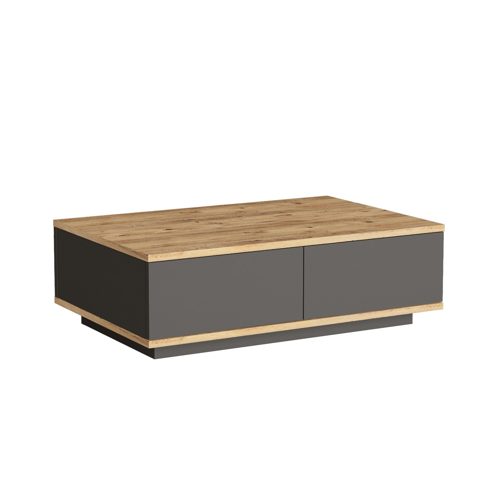 Mesa de Centro Future — 90x60 cm — Design Moderno em Pinho Atlântico e Antracite, Estrutura Revestida a Melamina