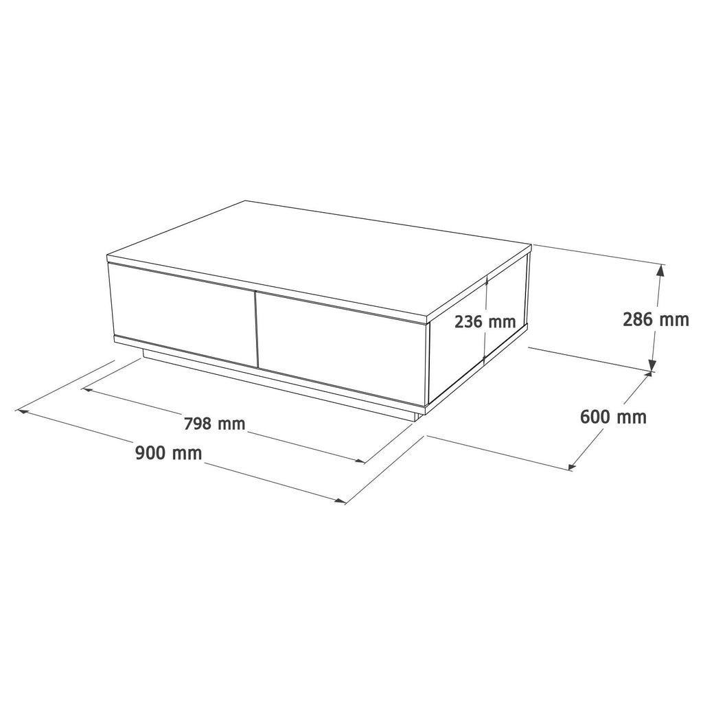 Mesa de Centro Future — 90x60 cm — Design Moderno em Pinho Atlântico e Antracite, Estrutura Revestida a Melamina
