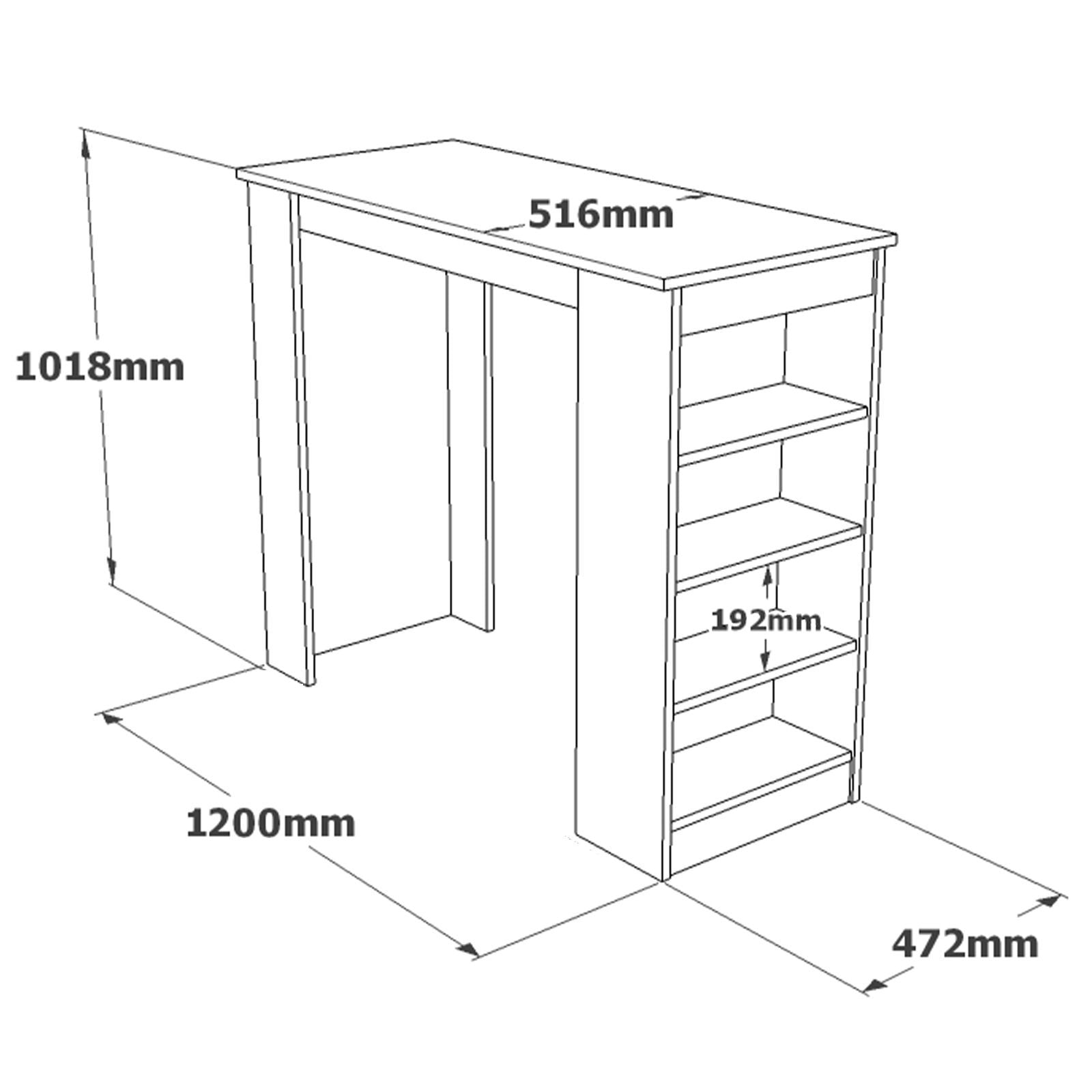 Mesa de Bar Lumière Branca – 120x101,8x51,6 cm | Design Moderno e Durável com Revestimento Melamínico