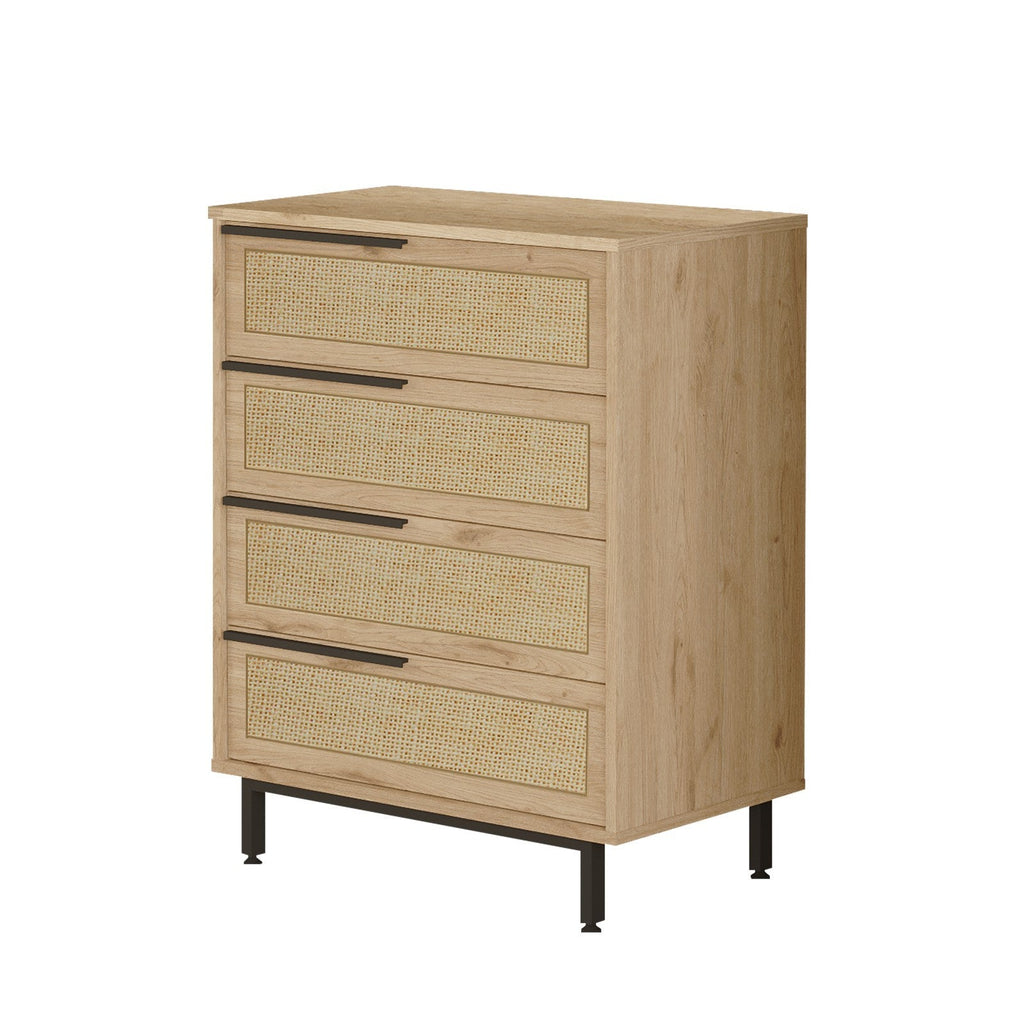 Cómoda Ocean — 74,8x95,1x44,5 cm, Cores Nogueira e Carvalho, Design Elegante