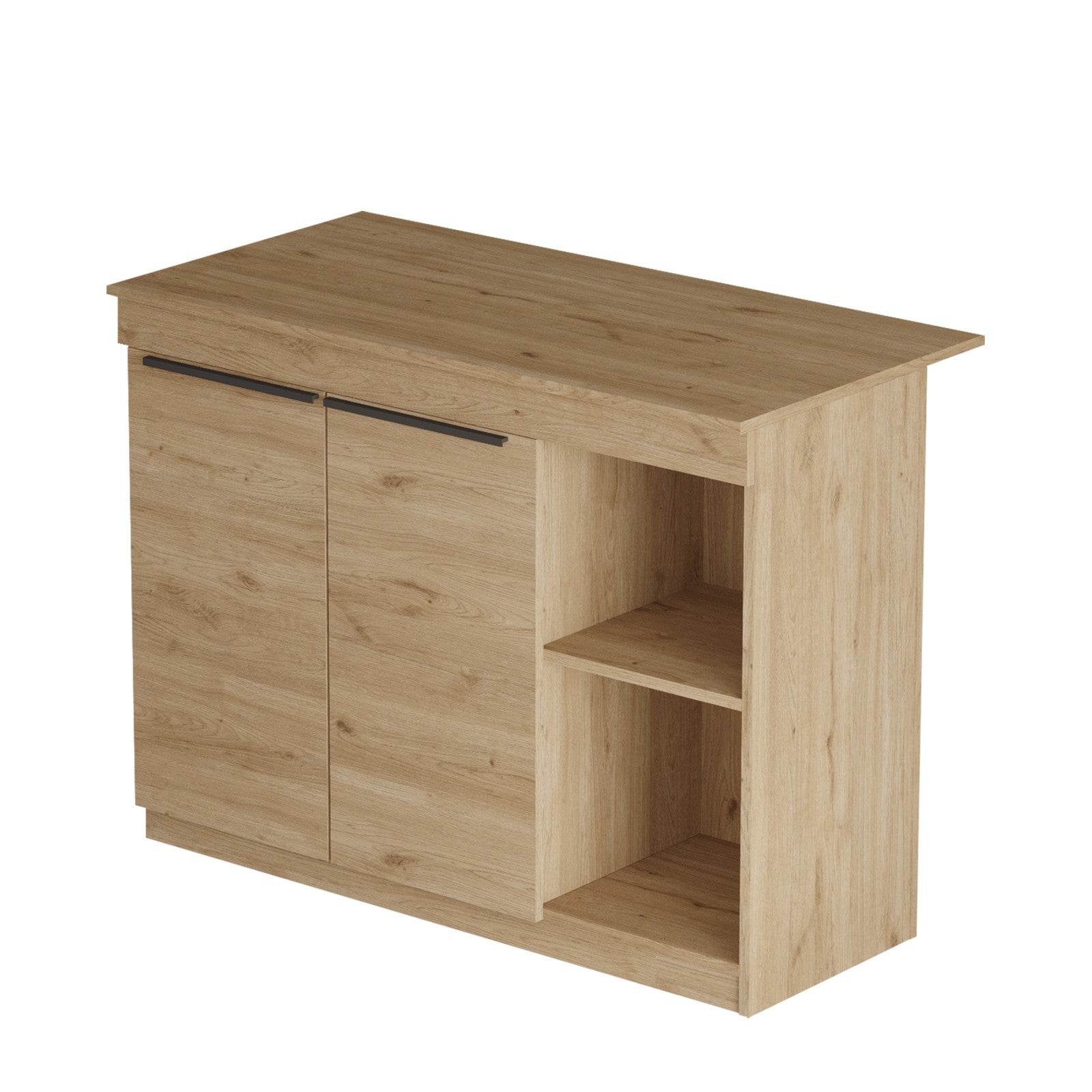 Ilha de Cozinha "Orren" - 120x88x60 cm - Carvalho - Design Moderno