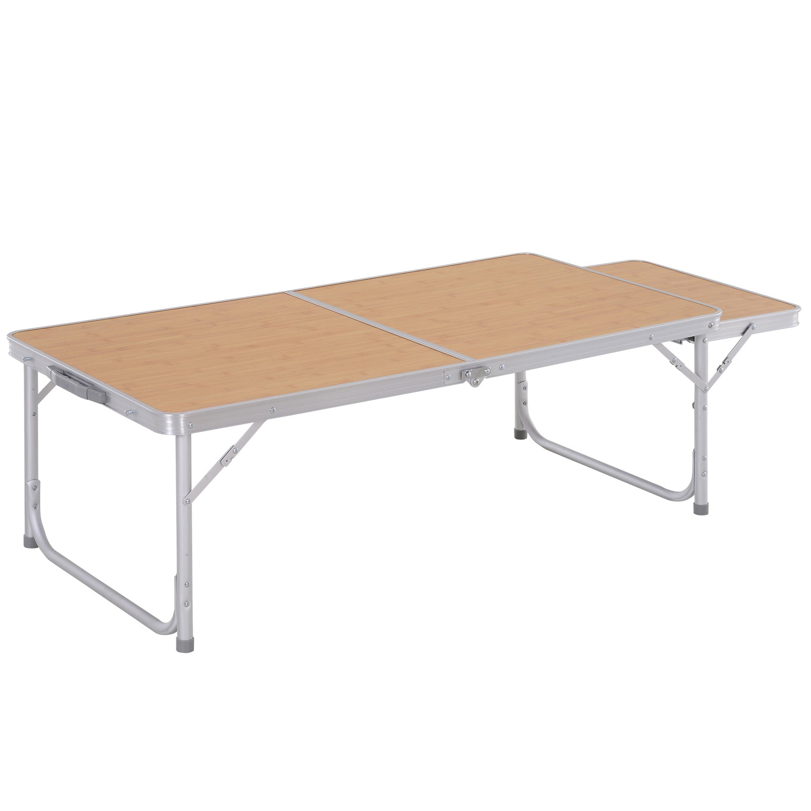 Mesa de acampamento dobrável com asa dobrável Mesa de piquenique leve em estrutura de alumínio Carga 30kg Altura ajustável 120x60x40 / 70 cm