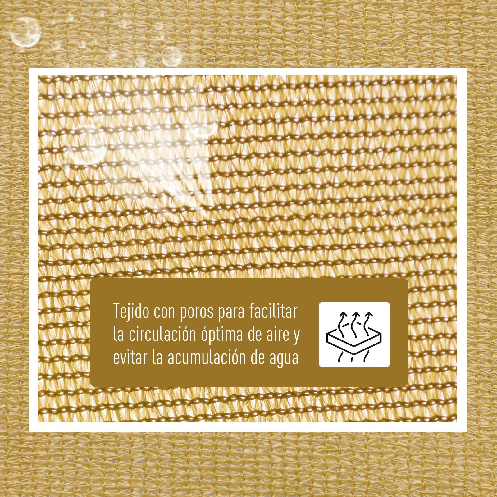 Vela de Sombra Retangular 4x6 m Toldo Vela de HDPE com Proteção UV Aneis em Forma de D e Cordas para Jardim Pátio Piscina Areia