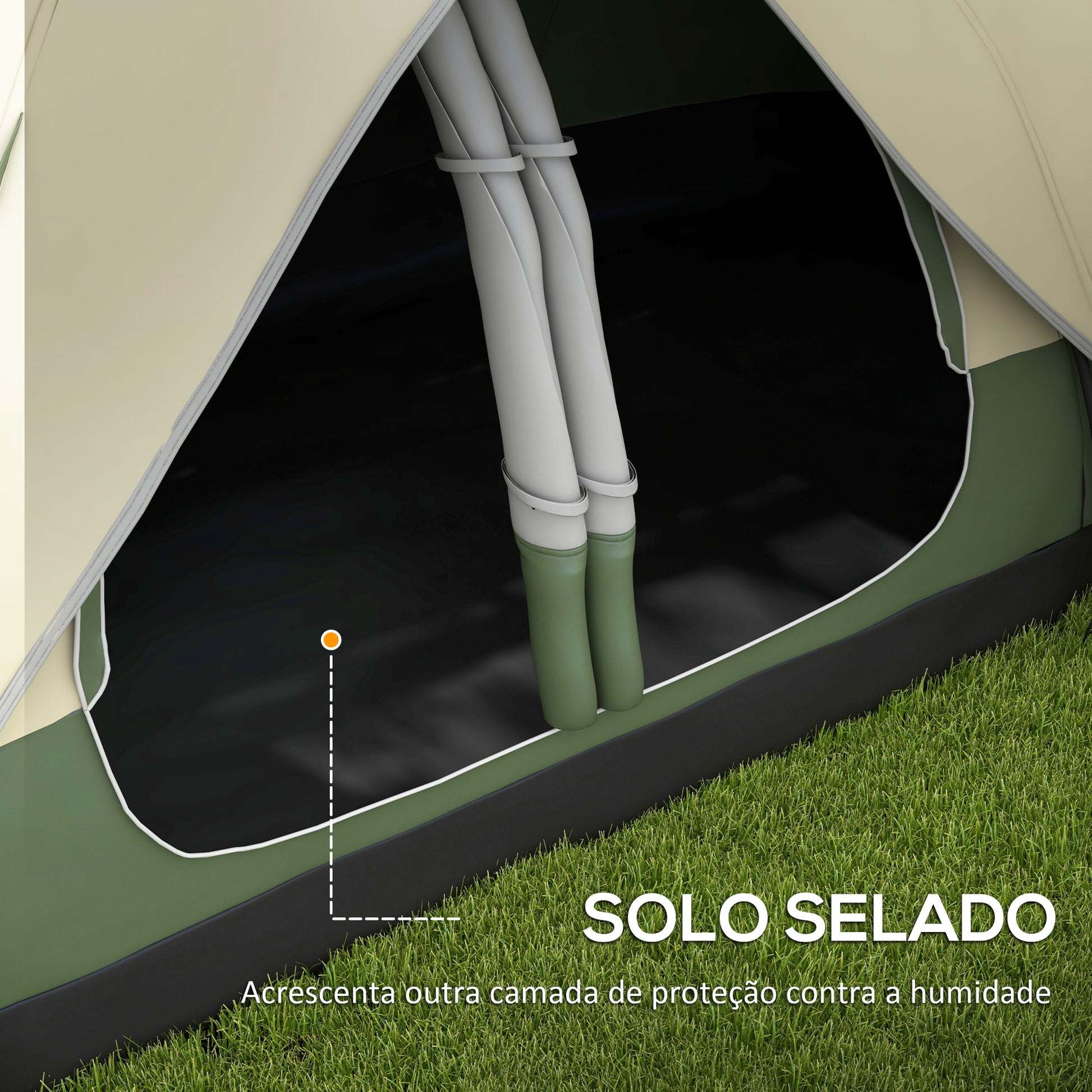 Tenda de Campismo Familiar para 4-5 Pessoas Tenda de Campismo Dobrável com 2 Quartos e Bolsa de Transporte Impermeável para Trekking 450x215x180 cm Verde