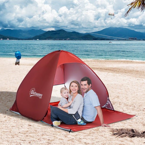Tenda Pop-up Instantâneo e Portátil com Janelas Protetoras para Piquenique, Praia e Camping com Proteção UV