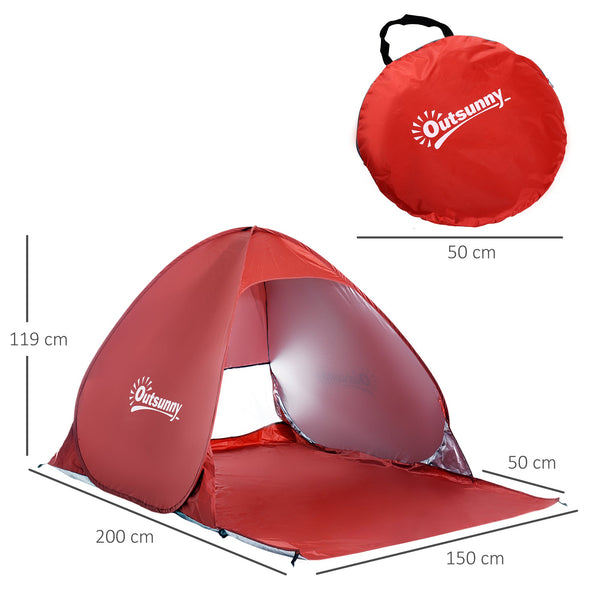 Tenda Pop-up Instantâneo e Portátil com Janelas Protetoras para Piquenique, Praia e Camping com Proteção UV