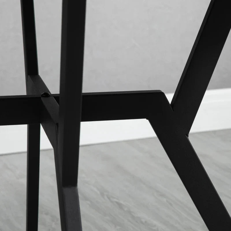 Mesa de Cozinha Redonda Mesa de Jantar Estilo Industrial com Bancada de Madeira e Estrutura de Aço para Sala de Jantar Carga 60kg Ø90x76 cm Marrom e Preto